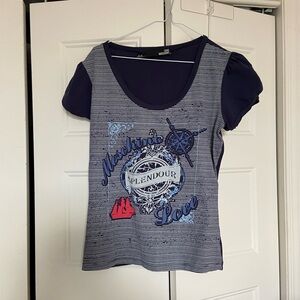 Love Moschino nautical “splendour” navy t-shirt | women us 10